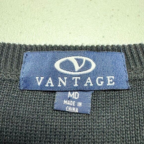 App State Mountaineers Sweater Vest Mens Medium Black Golf Golfer Appalachian NC - Picture 6 of 10